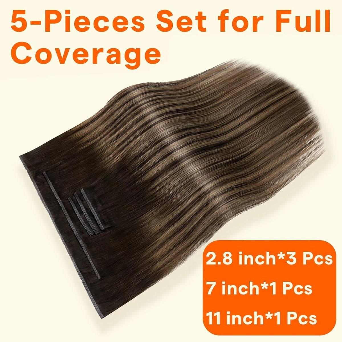 Full Shine Butterfly Weft Hair Extensions Remy Straight Hair Extensions 5 Pcs Double Sided Weft Hair Extensions Invisible Hole Weft Hair