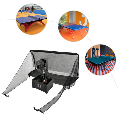 Automatic Ping Pong Ball Machine with Net, 100 Balls Table Tennis Machine, Multiple Serving Modes Ping Pong Ball Pitching