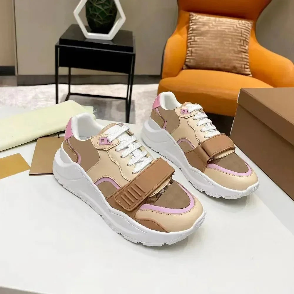 Vintage Suede Casual Shoes Sneaker Leather Flat Trainers Golden Sliver Mesh Shoes Outdoor Runner Trainers Men Sport Shoes