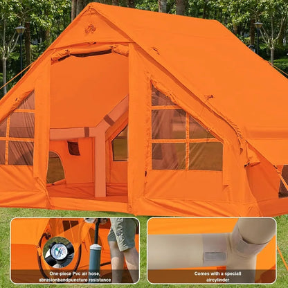 Inflatable Camping Tent 2 4 6 8 Person Glamping Inflatable Tents for Camping 2025 Update Zipper Door Easy Setup Blow Up Tents B