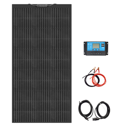 12V Flexible Solar Panel Kit 240W 360w 480W 600W 720W Charge Controller Cable for Battery RV Trailer Boat Cabin Caravan Truck