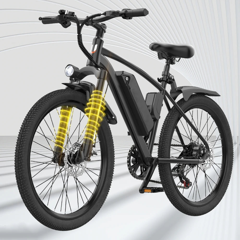 26" Electric Motorcycles Mountain E Bike for Adults, 600W Peak Motor Ebike 19.9Mph 31Miles 10.3AH Adults Electric Bicycle