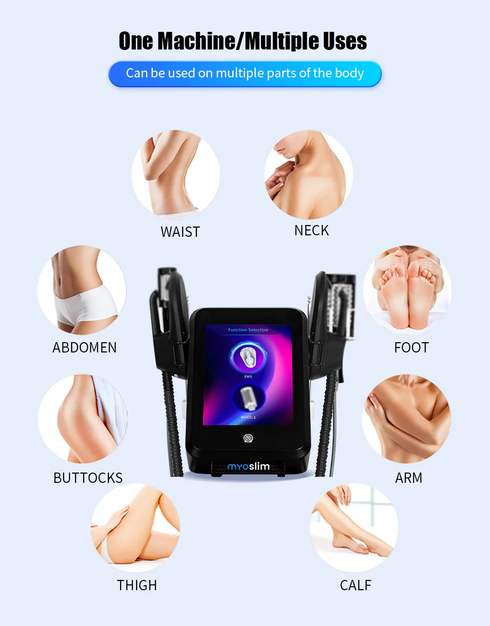 2 IN 1 200HZ EMS Roller Slimming Cellulite Reduction Inner Ball Roller 360 Degree Infrared Vacuum Roller Massage Beauty Machine