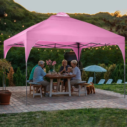 12x12 Pop-Up Outdoor Canopy Tent, Portable Sunshade, Ideal for Gardens/Outdoor Settings/Wedding Parties & Events, Pink Edition.