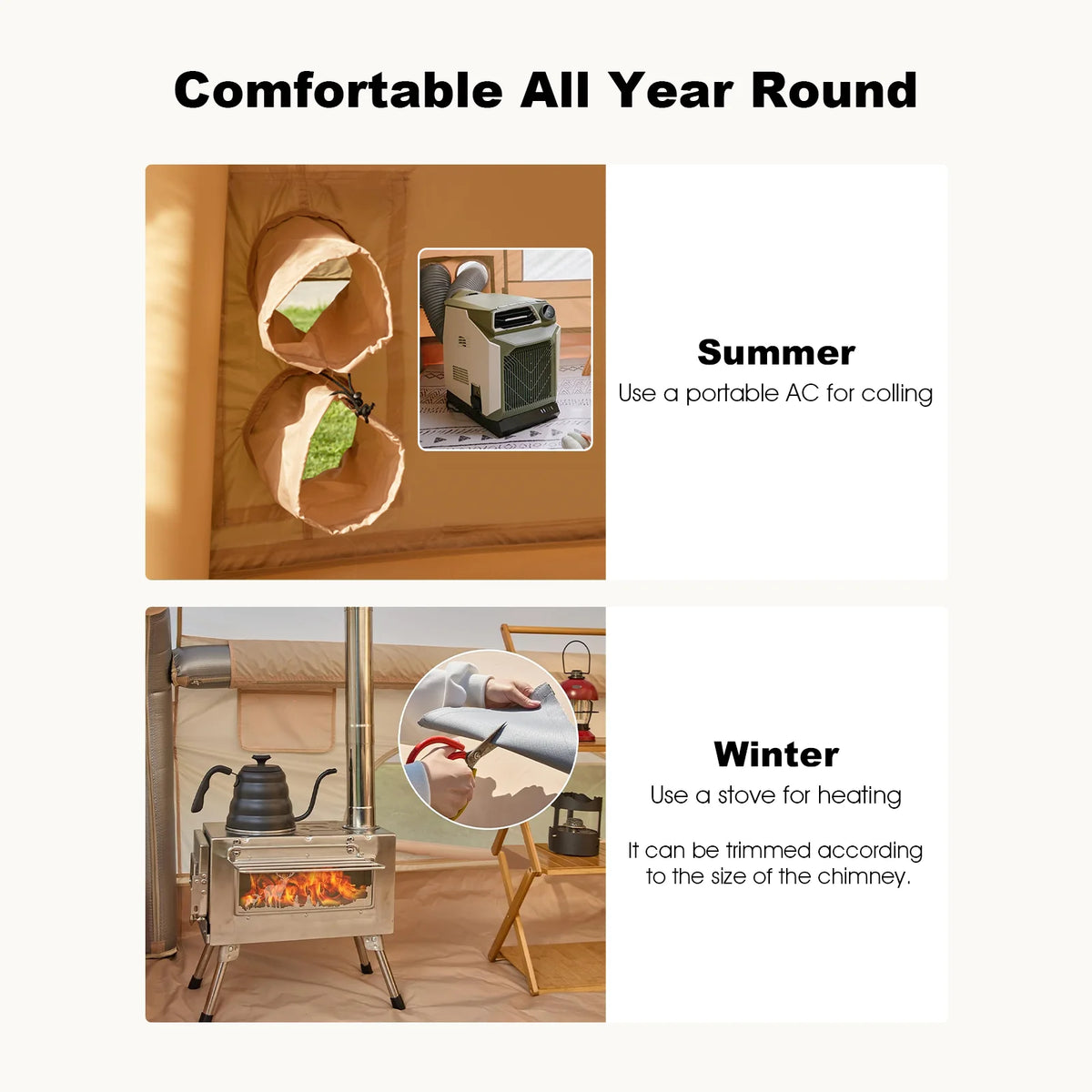 129 Square Feet Inflatable Tents 6-8 Person for Camping with Rainfly&Waterproof Mat,420D High-density Oxford Fabric Family Inflatable Tent House with Stove Jack,AC Vent,Easy Setup Blow up Tent with Mesh Windows