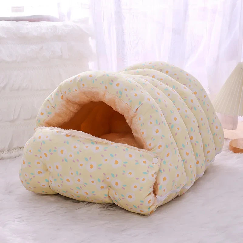 Winter Warm Cat Bed Super Soft Cute Pet Nest Small Dog Kennel Cat Sleeping Bed House Pet Cushion Warm Mat Animals Accessories