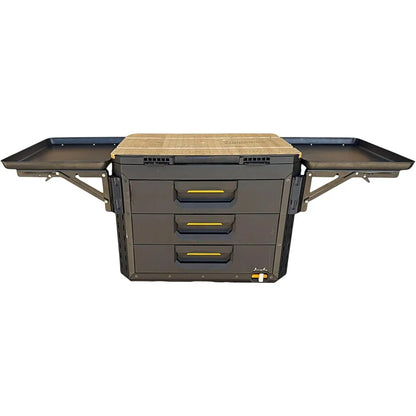 Quick and Easy Folding Steel Table, Compatible with StackTech Toolbox, Ideal for Compact Storage Solutions
