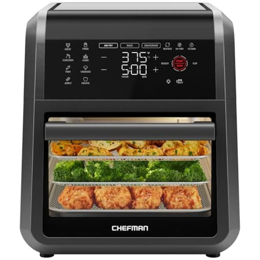 Family kitchen use, stainless steel, black, 12-quart capacity with 12 presets and dishwasher-safe parts