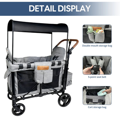 Two-seat stroller，Foldable baby stroller, 6 Months Plus, outdoor camping vehicle, detachable canopy, Christmas gifts