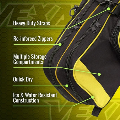 WaterResistant Ice Fishing Rod Case for Portable Storage and Travel Fits 8 Rods TipUps and Lures Ideal for Outdoor Winter Fishi