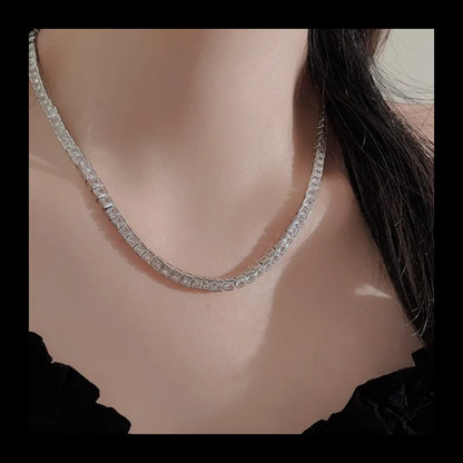 AliExpress new personalized S925 silver zircon necklace simple necklace female niche design sense