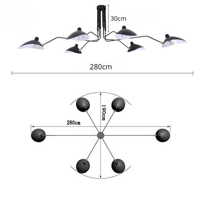 Mouille Ceiling Lamp Nordic spider light Led Iron black ceiling light For Home Decor Industrial decorative living room led light