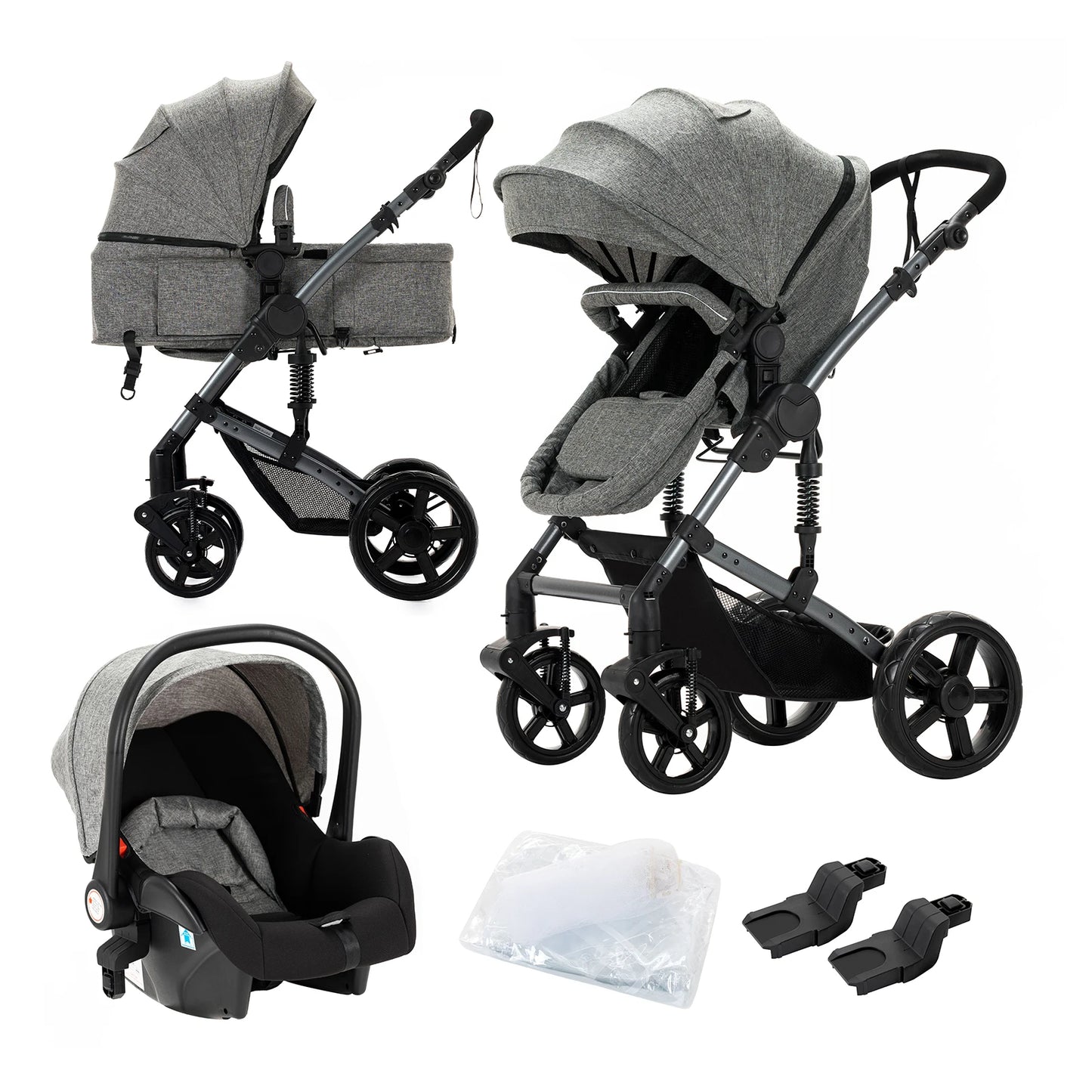 Baby stroller 3 in 1 light carts Newborn Infant baby pram baby strollers with four wheels stroller for luxury baby folding car
