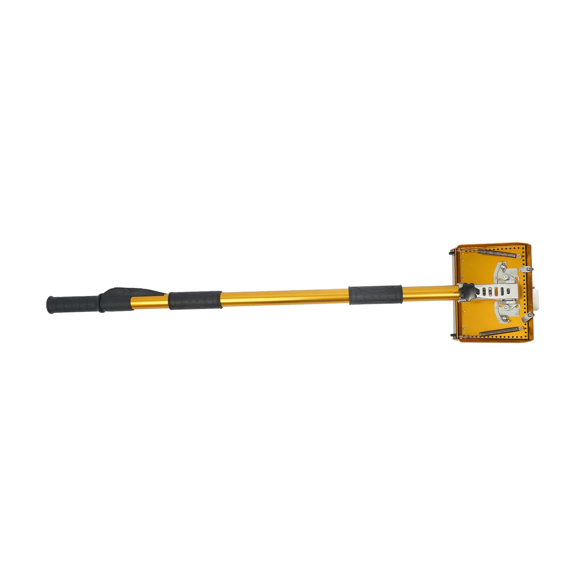 Drywall Taping Tool, Adjustable Drywall Box 8 Inch, Yellow Drywall Smooth Finish Trowel with Dual Spring Uniform Pressure, Extension Handle 39.76-64.17 Inches for Efficient Wall Ceiling Joint Plastering