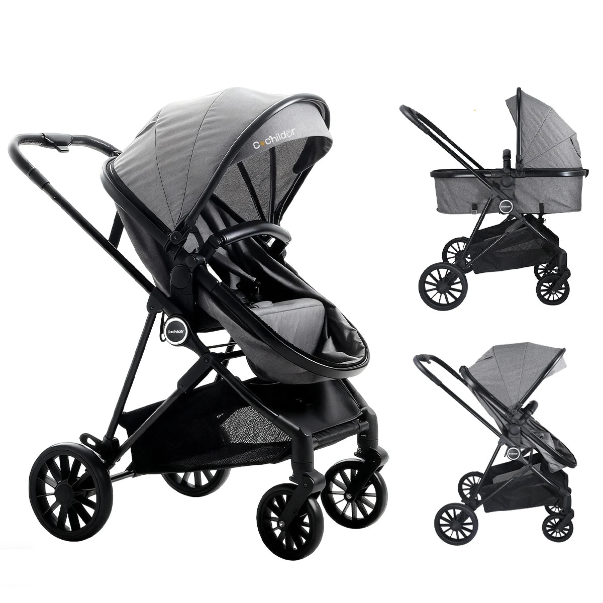Baby Stroller 2-in-1, Foldable newborn stroller, can be pushed in both directions,Suitable for aged 0-3, outdoor camping vehicle