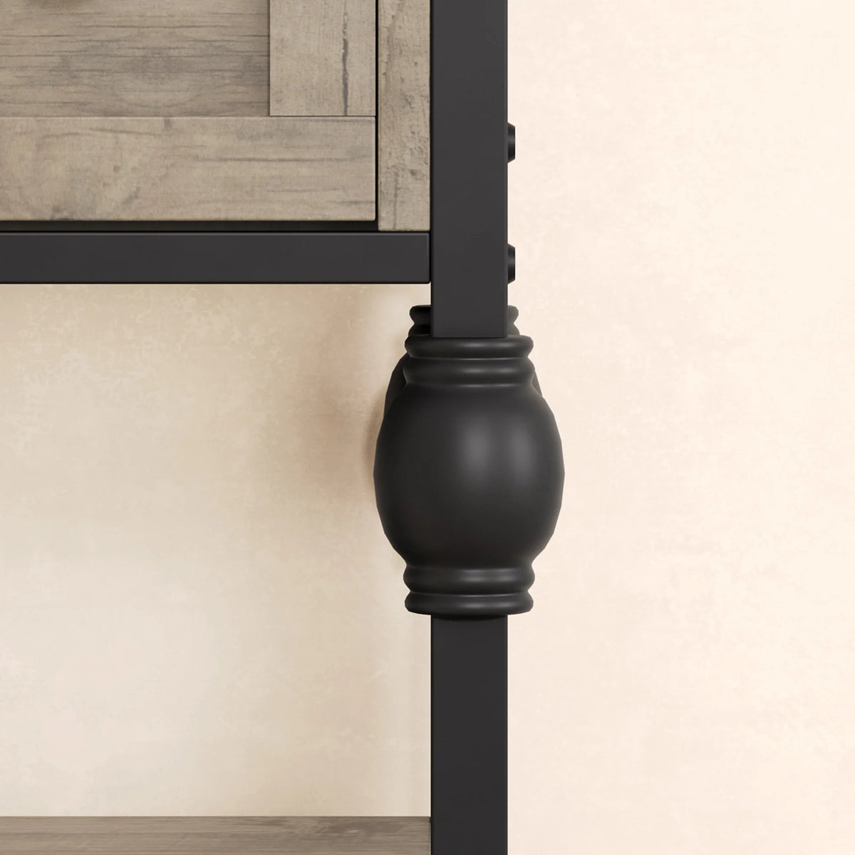 52.5 in Long Console Tables for Entryway with 3 Drawers, 3-Tier Industrial Metal Frame Sofa Table with Roman Column Legs for Hallway, Living Room, Foyer