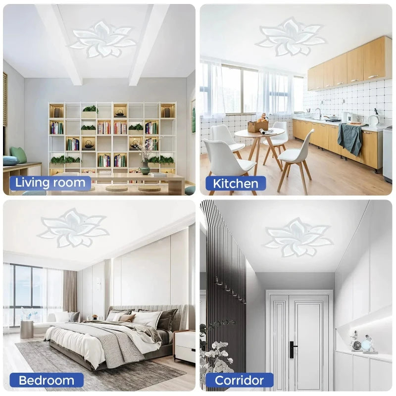 Modern LED Acrylic Creative Energy-saving Ceiling Light Dimming Remote Control Suitable for Bedrooms Living Rooms Dining Rooms