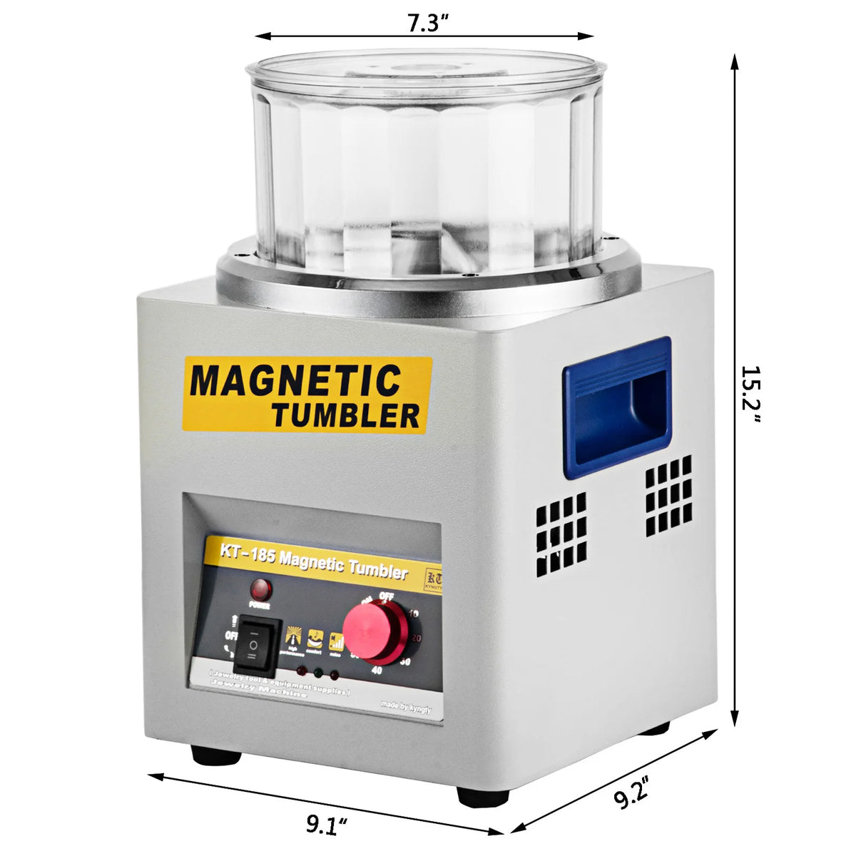 SucceBuy KT-185 Magnetic Tumbler Jewelry Polisher Mini Metal Finisher Finishing Machine 110V/220V Gold Precision Parts Polisher