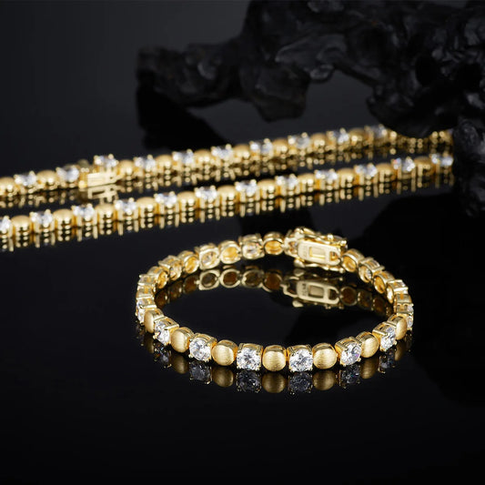 Adjustable Size 6.5-8.5 Bracelet S925 Silver Inlaid Moissanite Zircon 18K Plated