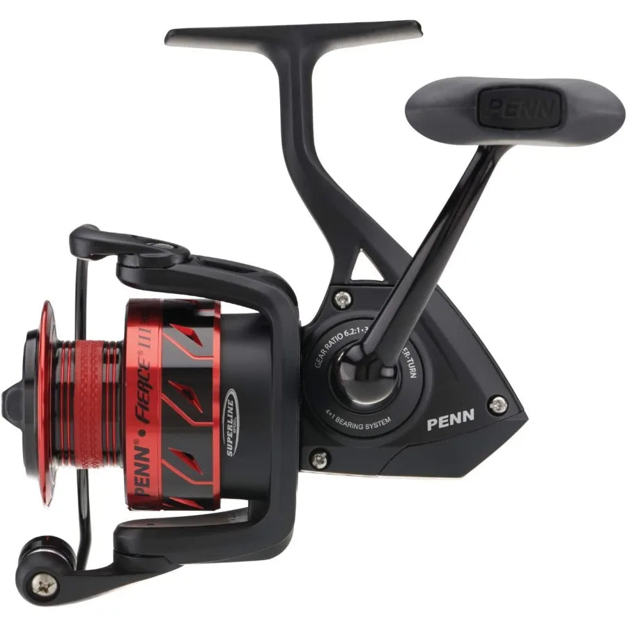 Fierce III Spinning Inshore Fishing Reel Size 2000 with Right or Left Handle Position and 5 Bearings for Smooth Operation in Sa