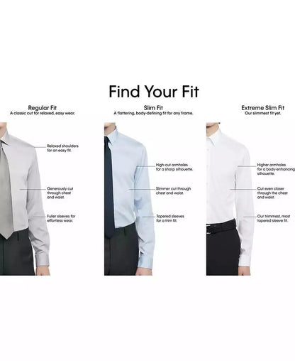 Calvin Klein | Men's Slim-Fit Non-Iron Performance Stretch Blue Check Dress Shirt