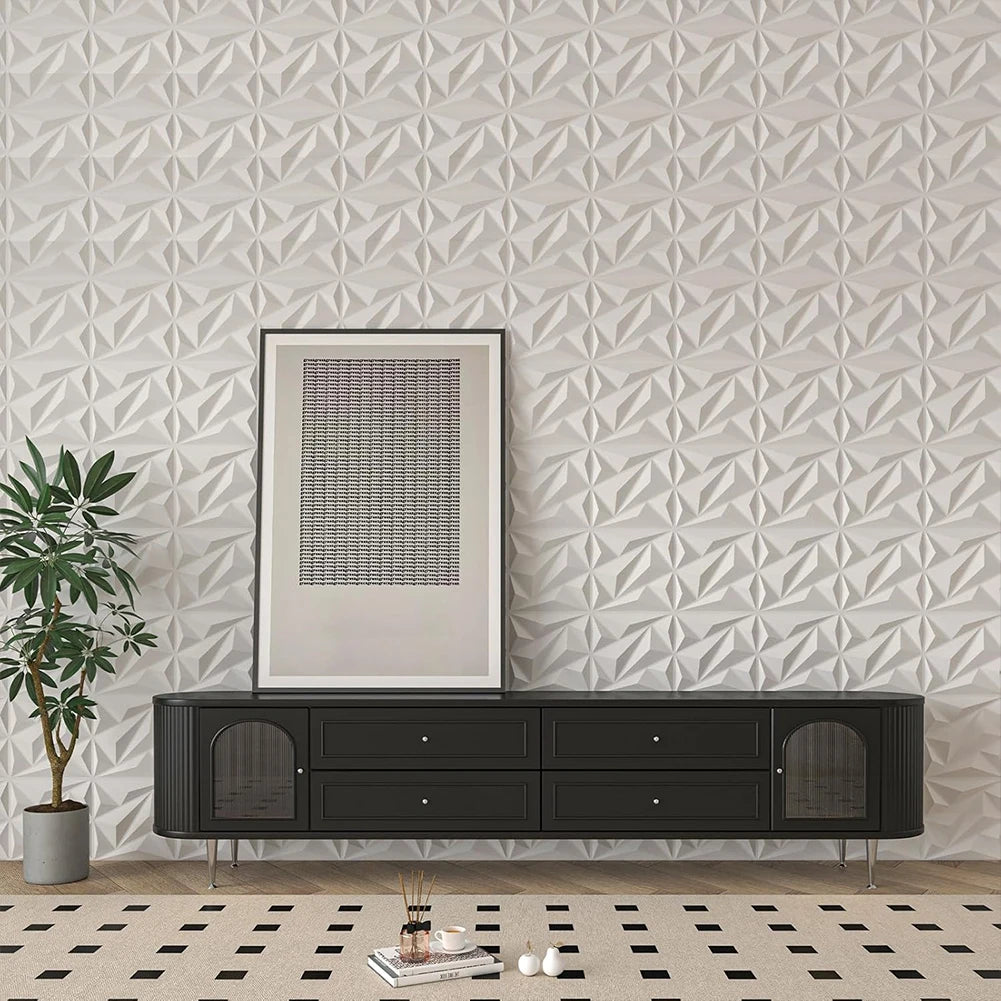 50/100Pcs Wall Decoration Stickers 30x30cm 3D Wall Paper Self-Adhesive Tile 3D Wall Sticker for Living Room Lobby Bedroom Office