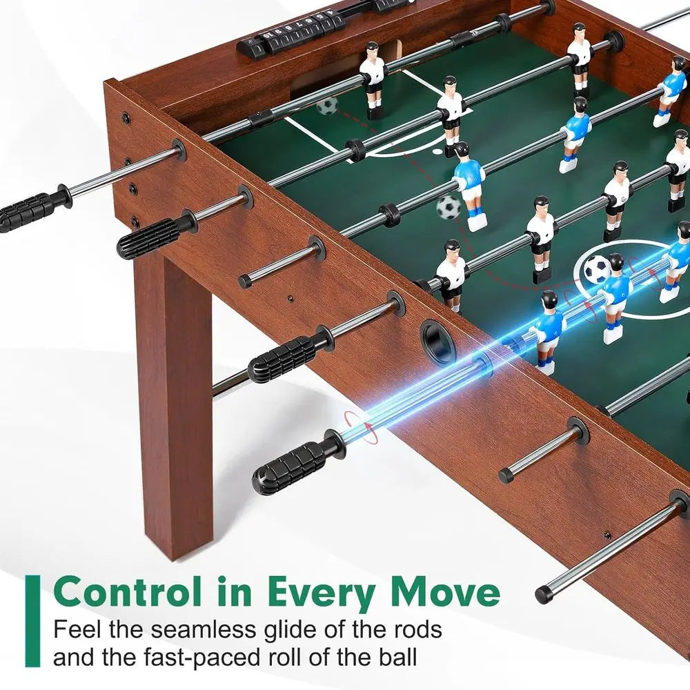 48in Competition-Sized Game Table for Home & Game Room – Includes 2 Balls & 2 Cup Holders – Classic Indoor Soccer Game