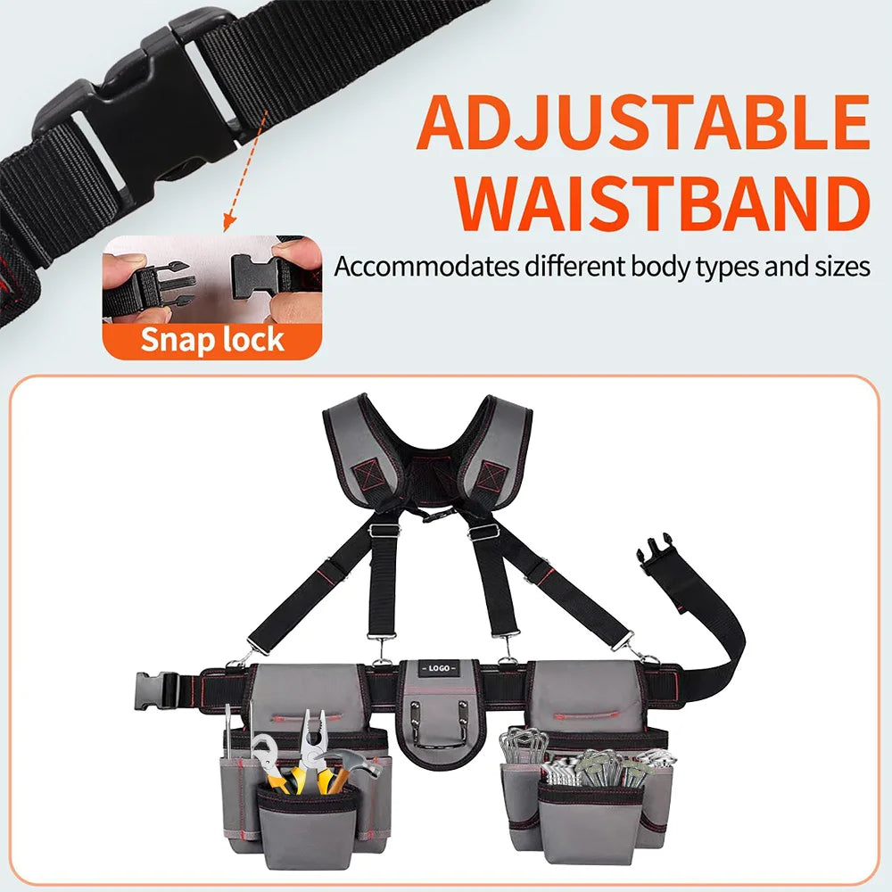 Universal Multi-Functional Combined Tool Bag with Strap Belt for Gardening and Electrician Tools Suitable for All Tool Sizes