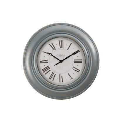 Oversized 30" Round Wall Clock in Antique Blue - Transitional Design for Home Decor