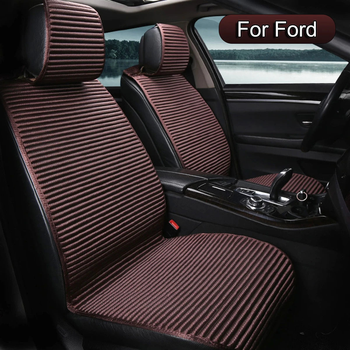 Cooling Rayon Car Seat Covers Full Set, Fit for Ford Escape, Edge, Focus, Fusion, Mustang Mach-E, Maverick, EcoSport, Taurus
