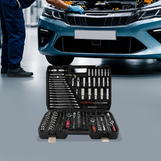 216-Piece Socket Wrench Set, 216-Piece Tool Box with Socket and Ratchet Wrench, with Ring Spanner and Spanner Ratchet