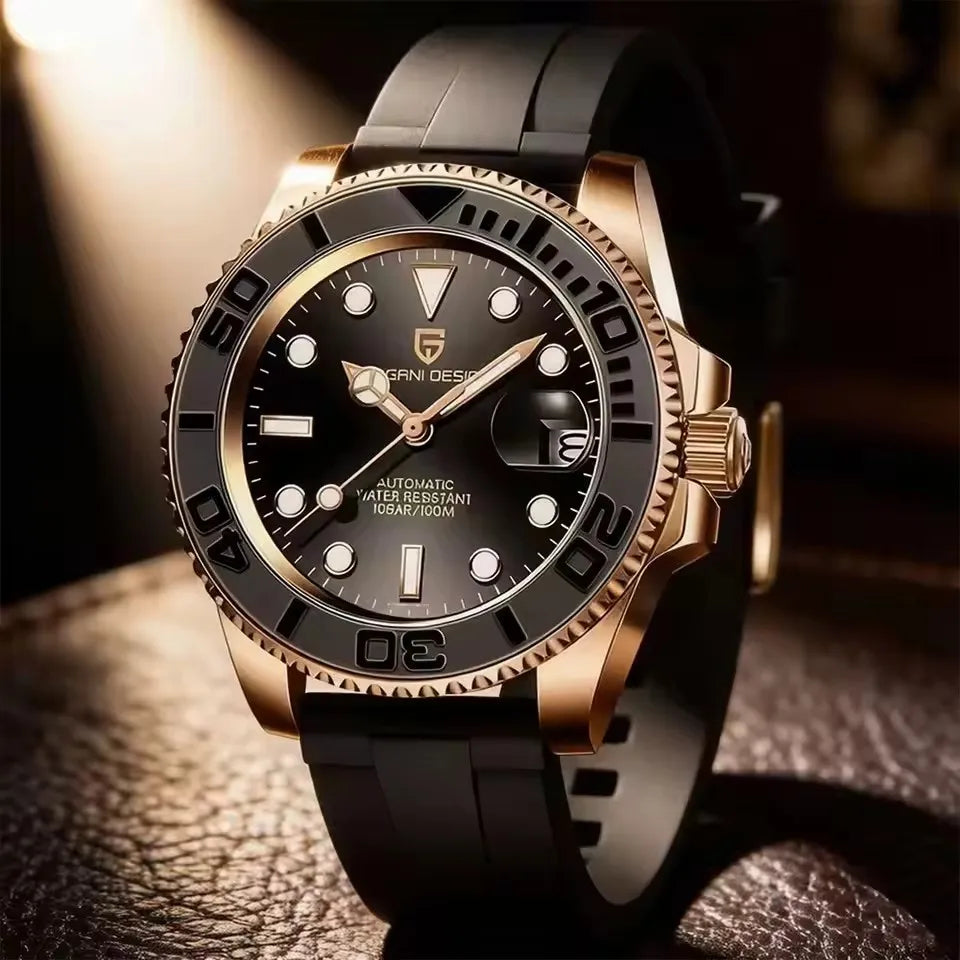 New PAGANI DESIGN 40MM AR Coating Ceramic Bezel Luxury Men Mechanical Watch Stainless Steel Sapphire Glass Automatic Watch for Men Gift
