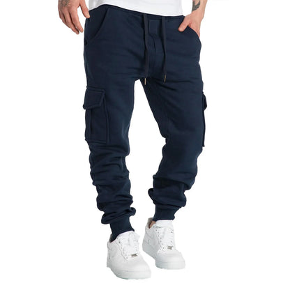 Men's Straight Fit Joggers Sweatpants Loose Oversized Drawstring Long Pants Sports Streetwear Multi-pocket Casual Trousers