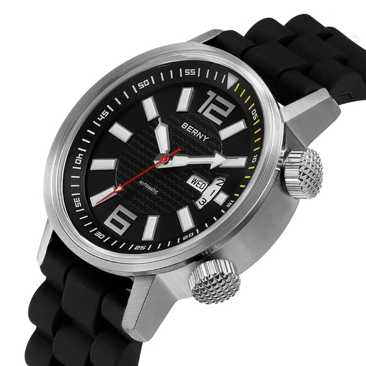 BERNY 20ATM Diver Automatic Watch for Men U.S Local Fast Delivery Mechanical Super Luminous Waterproof Swimming Sapphire Watches