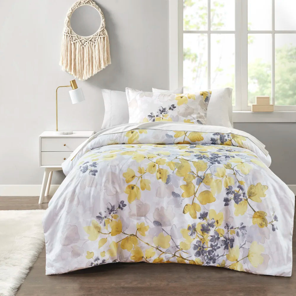 Comforter Set with Bed Sheets Yellow King