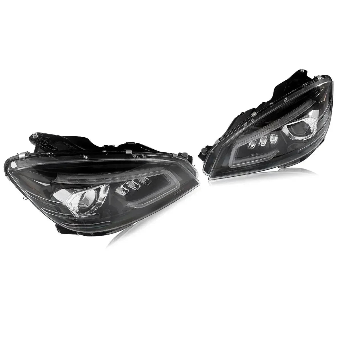 MAGICKIT Projector Headlights For 2007-2011 Mercedes C Class W204 S204 C300 C350 LED Headlamp Car Accessories