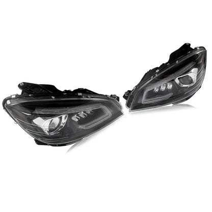 MAGICKIT Projector Headlights For 2007-2011 Mercedes C Class W204 S204 C300 C350 LED Headlamp Car Accessories