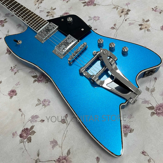 Custom Blue Billy-Bo Jupiter Thunderbird Electric Guitar 2H Pickups Mahogany Body Free shipping