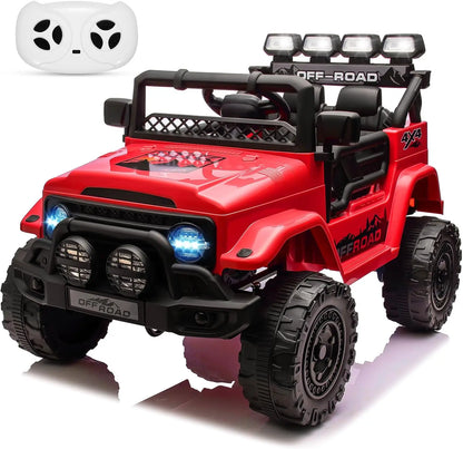 12V Kids Ride on Truck with Parent Remote Control, Electric Ride on Toy Car for Ages 3–8, 5 MPH Safe Speed,Music & Stories