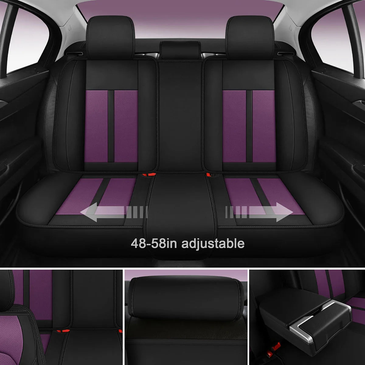 PU Leather Car Seat Covers Full Set,  Fit For Hyundai Tucson, Elantra, Sonata, IONIQ 5, Kona, Venue, Accent, Azera