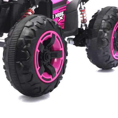 Ride On Toy Electric Car 12V Electric ATV Car for Kids 4 Wheeler Electric Toy Car with Bluetooth,light Leather Seater UTV ATV
