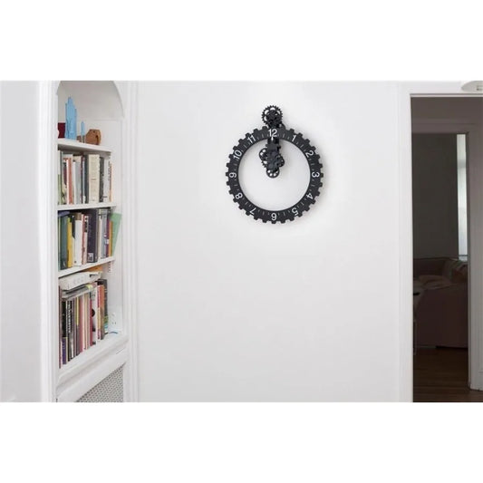 Large Black Wall Clock with Hour Hand Design for Modern Living Room or Office Space Stylish and Functional Timepiece with Bold