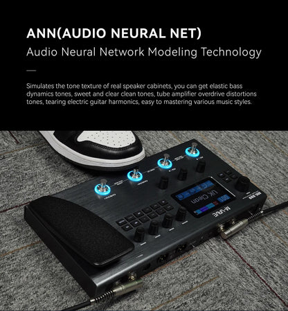 M-VAVE MK300 Guitar Multi-Effects Processor 120 Amps 360 Effects 3.5" Touchscreen 10H Battery Stereo Looper for Stage Studio