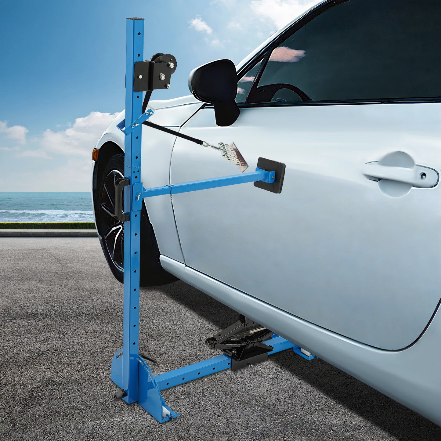 Car Dent Repair Tool, Pulling Performance Max. 1763.7 lbs Adjustable Winch Height for Wheel Arch Body Lower Door Sill Rear Hood