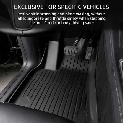 6-Piece Set Suitable for Tesla for Model Y for 2019-2024 Car TPE Left-Hand Drive 5-Seater All-Weather 3D Anti Slip TPE Floor