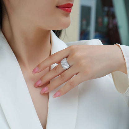 1pc Full Paved Moissanite Ring 925 Sterling Silver 18K Gold Plated Statement Jewelry for Women Gift Comes with GRA Certificate