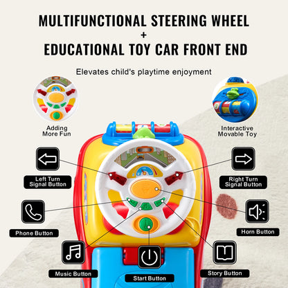 SucceBuy Toddler Ride On Push Car Sit to Stand Kids Ride On Toy Car with Music Steering Wheel Seat Storage for Toddlers