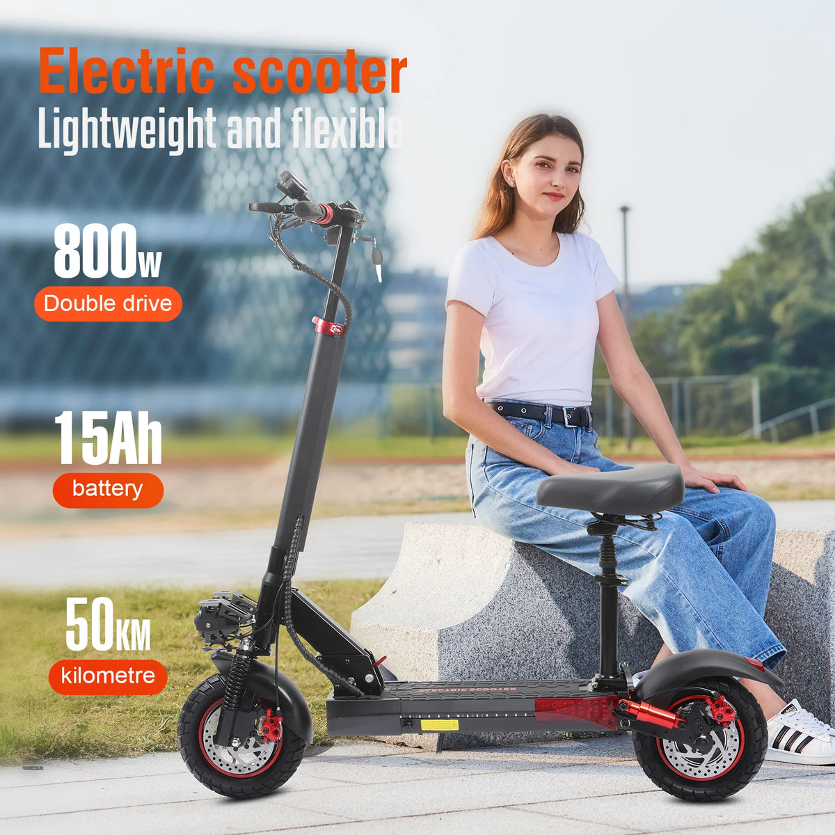FREEBOY J01 Adult Electric Scooter, IPX5 Waterproof, 10‑Inch Off‑Road Tubeless Tires, Lightweight Outdoor Commuting Electric Scooter, 48V 15.6Ah Battery Foldable Electric Scooter