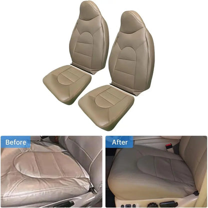 4pcs Front Car Seat Covers Tan Compatible for Ford F250 F350 F450 F550 Lariat 1999 2000 Driver&Passenger Side Bottom&Lean Back L