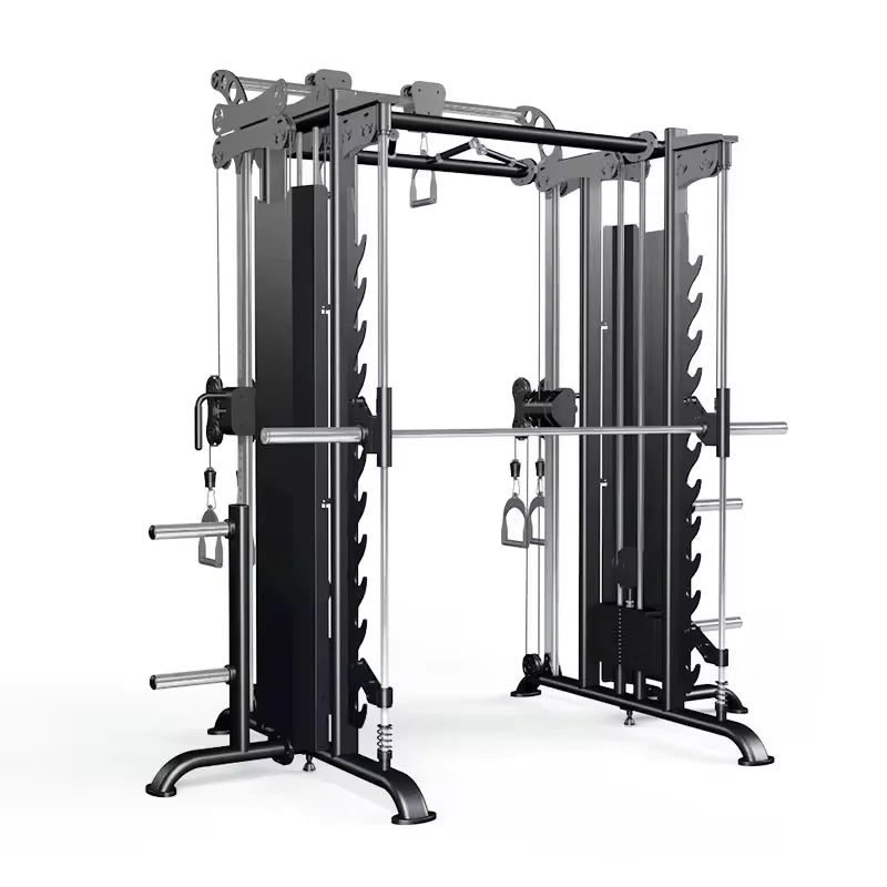 Wholesale Comprehensive Strength Training Squat Rack Gym Equipment Multifunctional Smith Machine in Steel Custom Logo